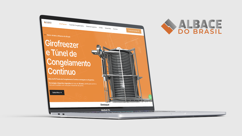 Mockup do site Albace do Brasil — desenvolvido pela Mob Digital