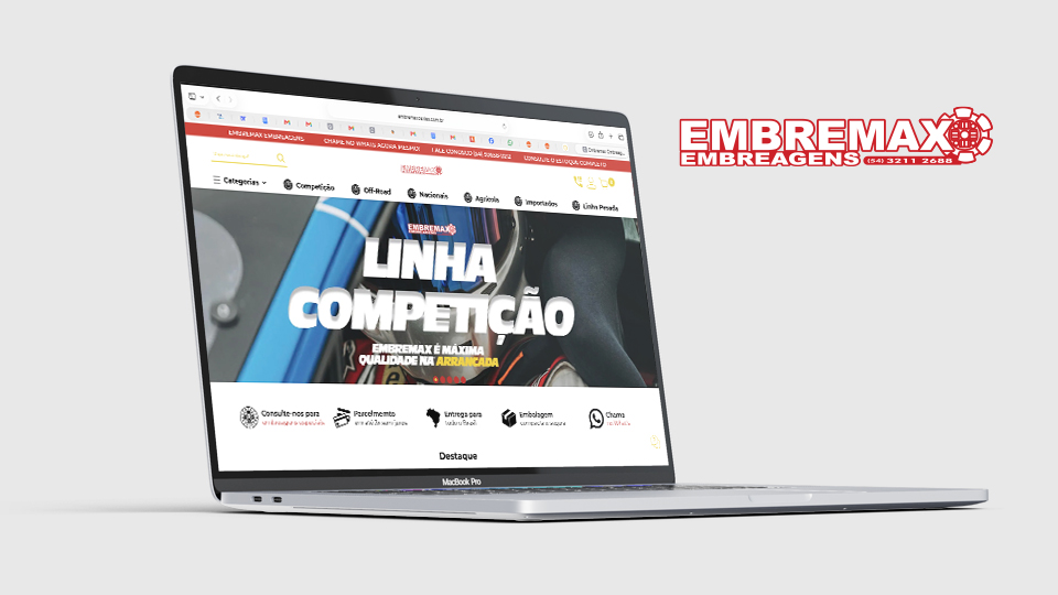 Mockup do site Embremax Caxias — desenvolvido pela Mob Digital