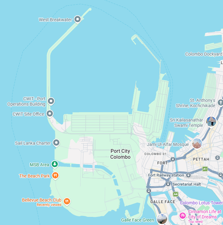 Port City Colombo Map