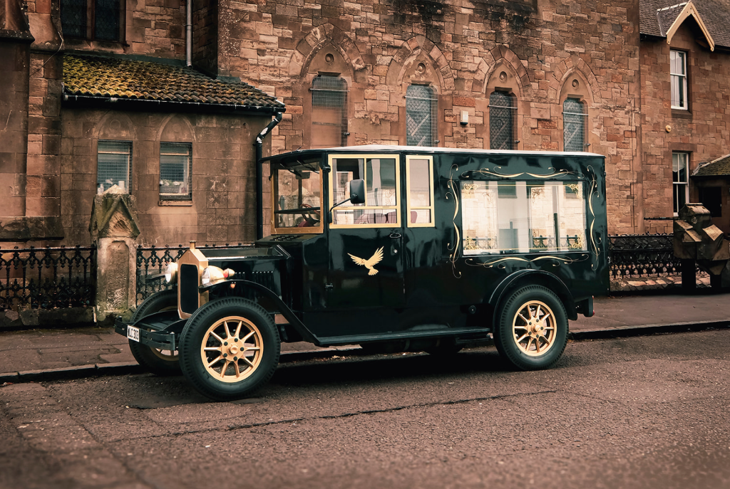 Fleur-de-Lis Vintage Hearse