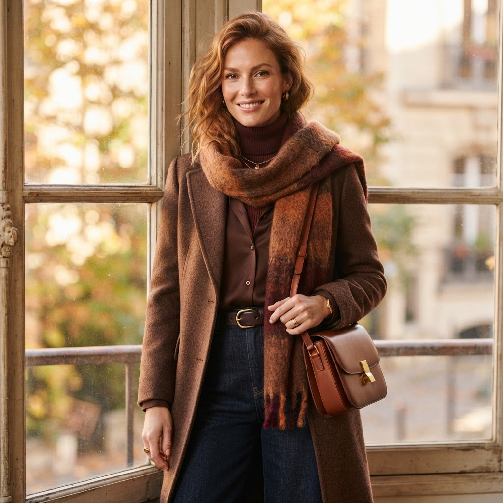 Cocoa & Bordeaux: warme Tiefe im Layering