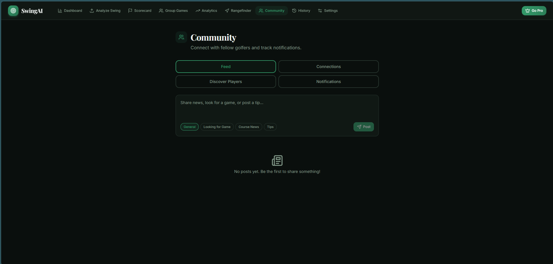 SwingSense AI template preview