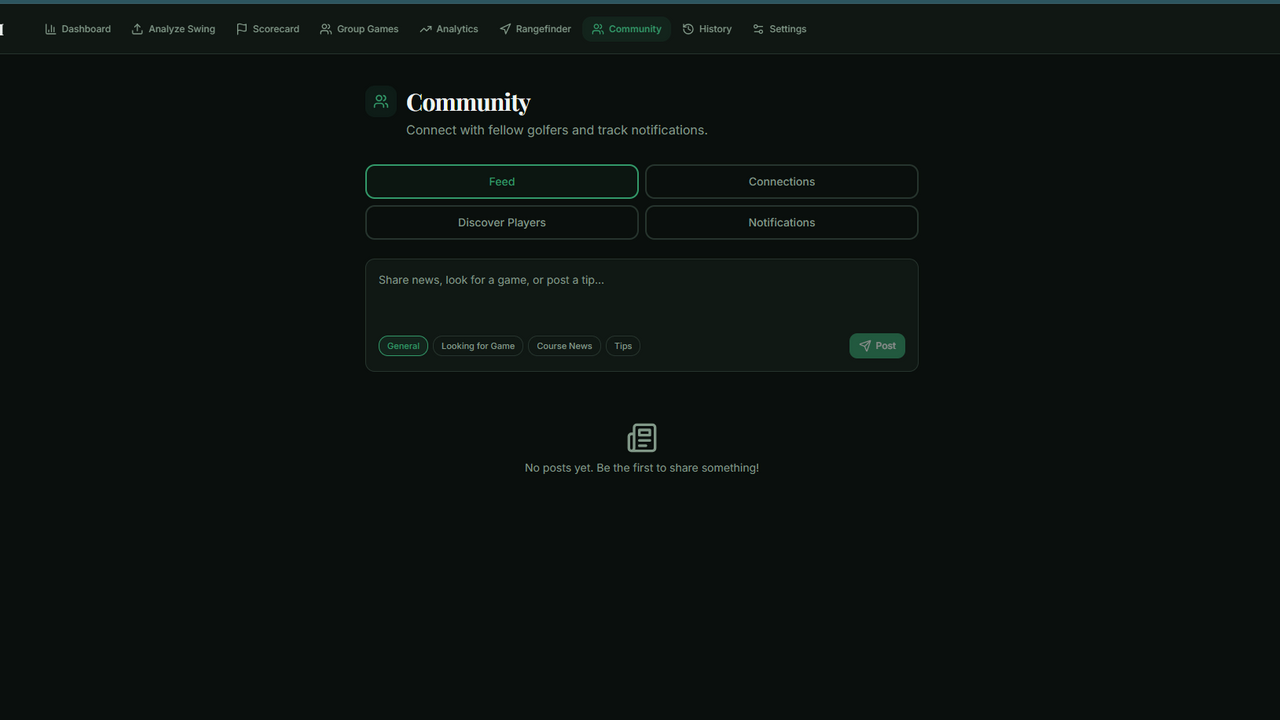 SwingSense AI template preview