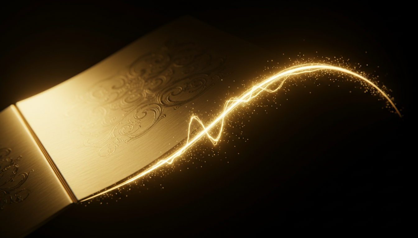 Cinematic golden soundwave