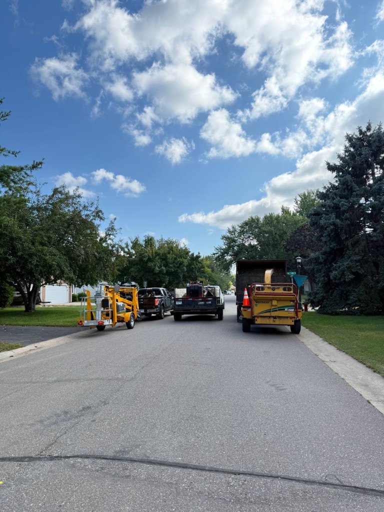 Full Fleet Rolling Out — Boom Lift, Chipper & Truck