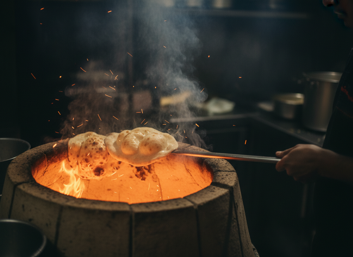 Tandoor oven cooking