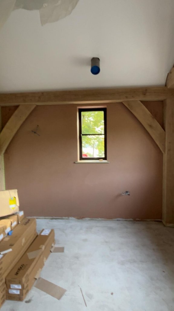 Full room plastered walls and ceiling Cornwall plasterer