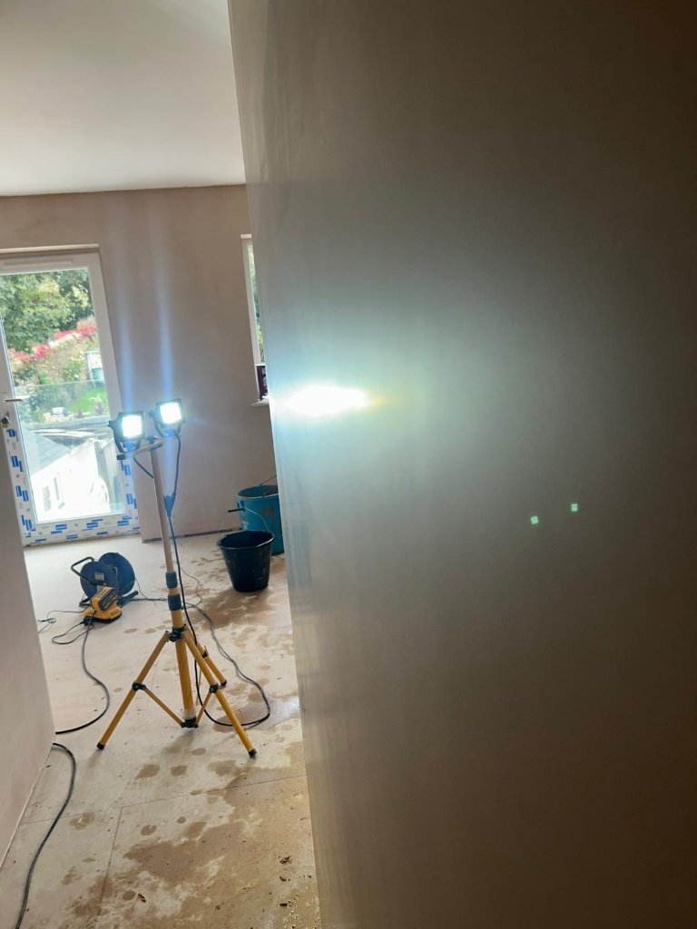 Extension plastered interior