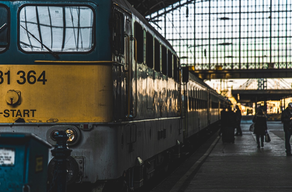 Train at station platform