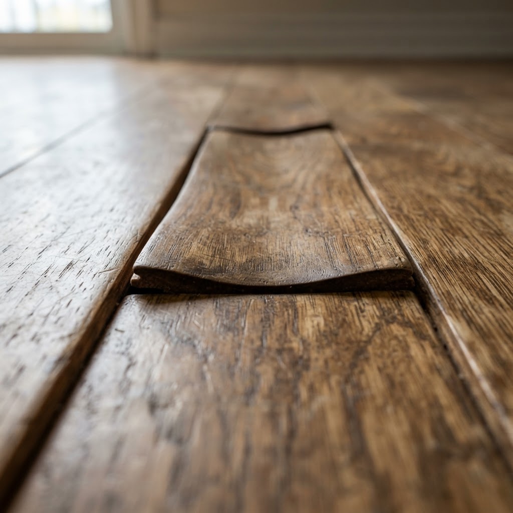 Cupping — Board edges rise above the center
