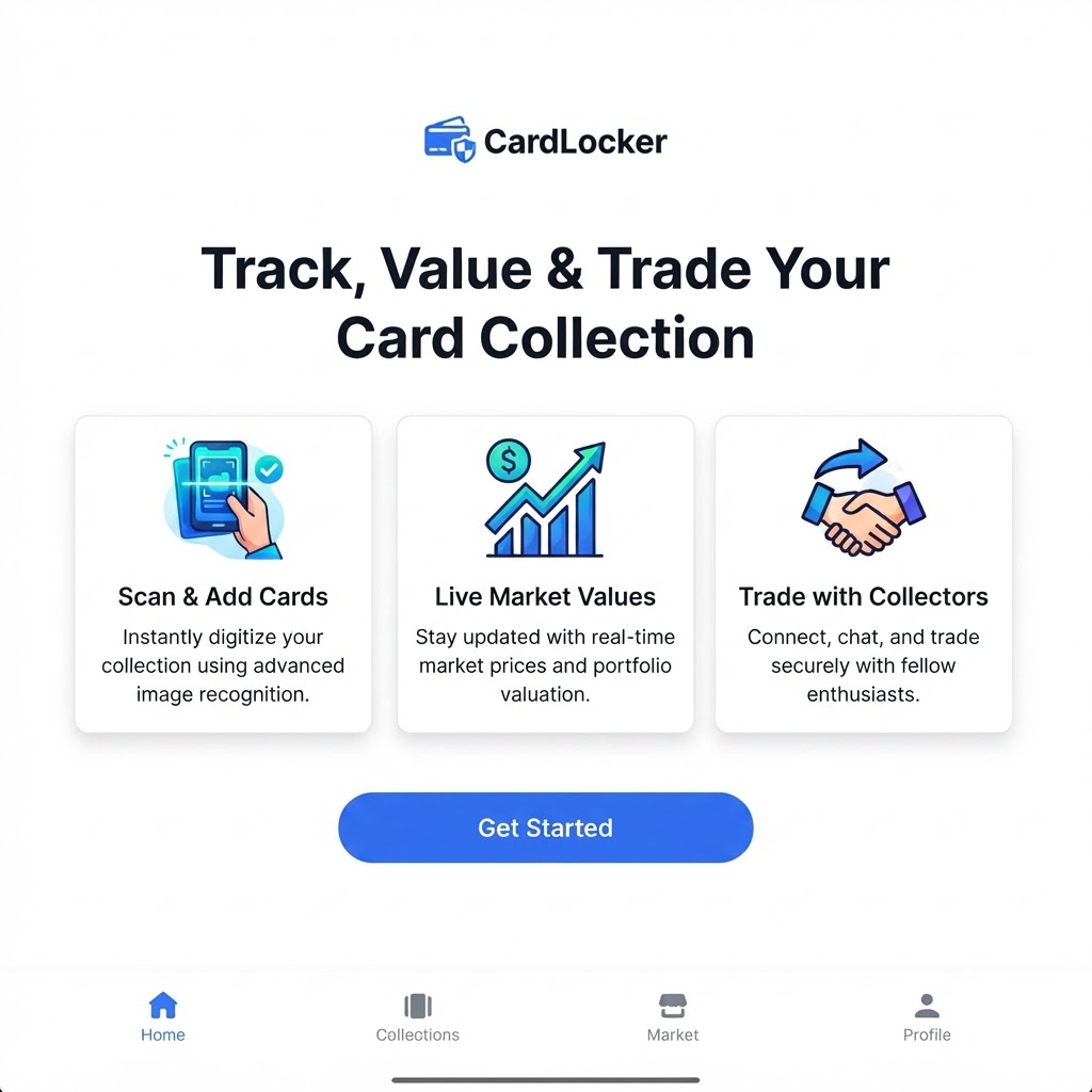 CardLocker ad — Track, Value & Trade — Updated Promo