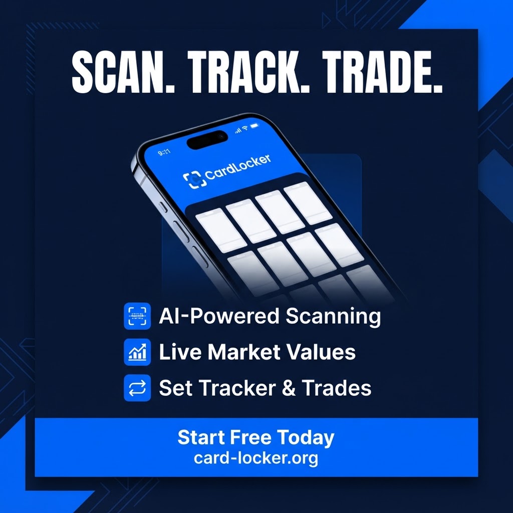 CardLocker ad — Flyer — Scan. Track. Trade.