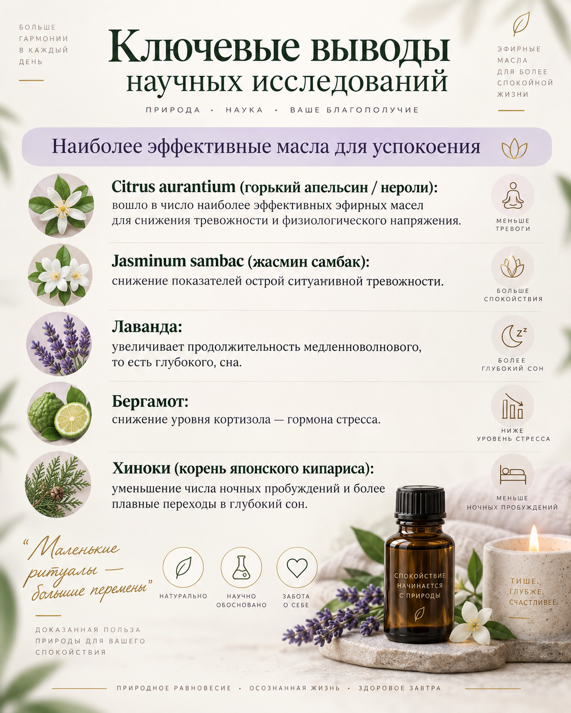 Эфирные масла для спокойствия: ключевые выводы научных исследований
