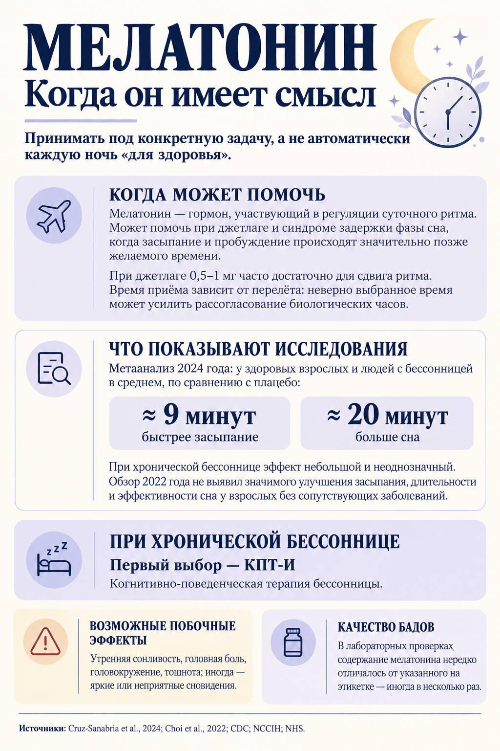 Мелатонин: когда он имеет смысл