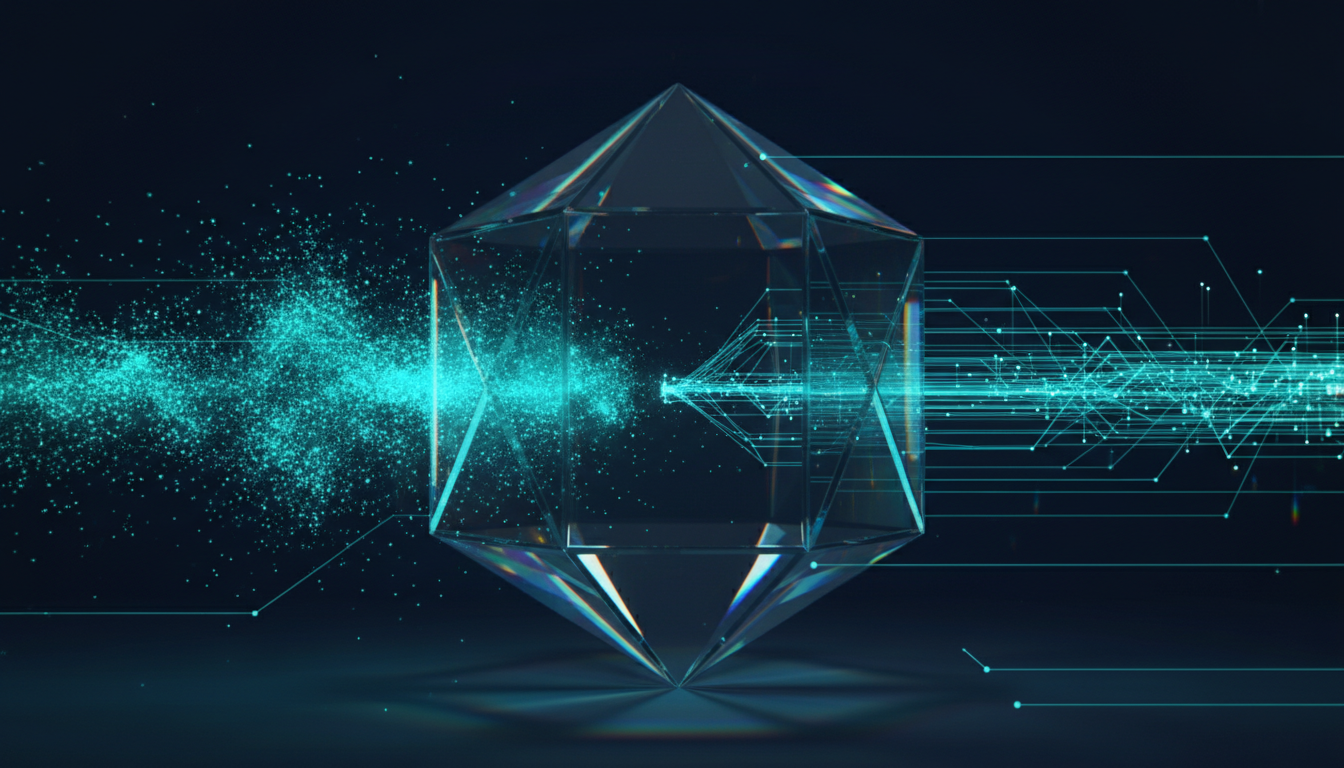 Abstract visualization of data transformation through generative AI profiling