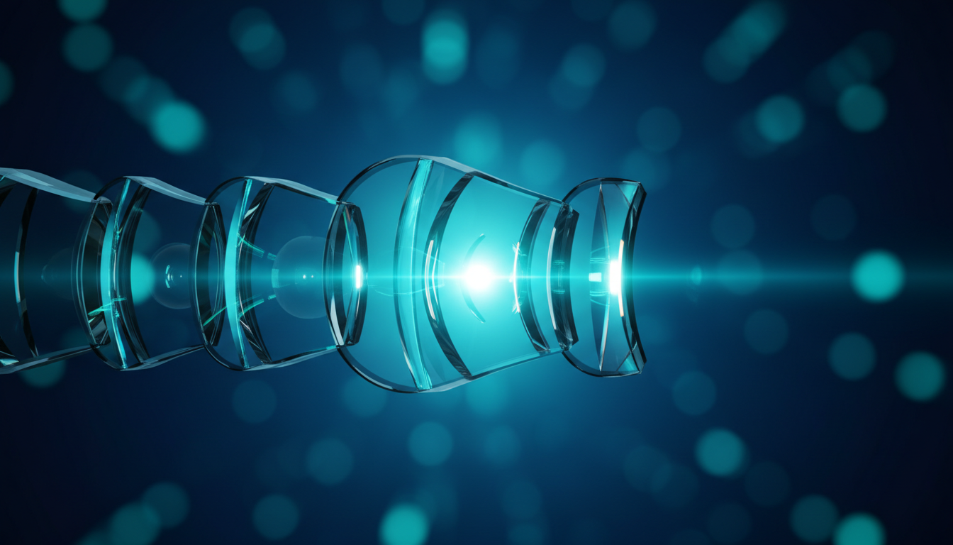 Precision optical lens array representing intelligence technology