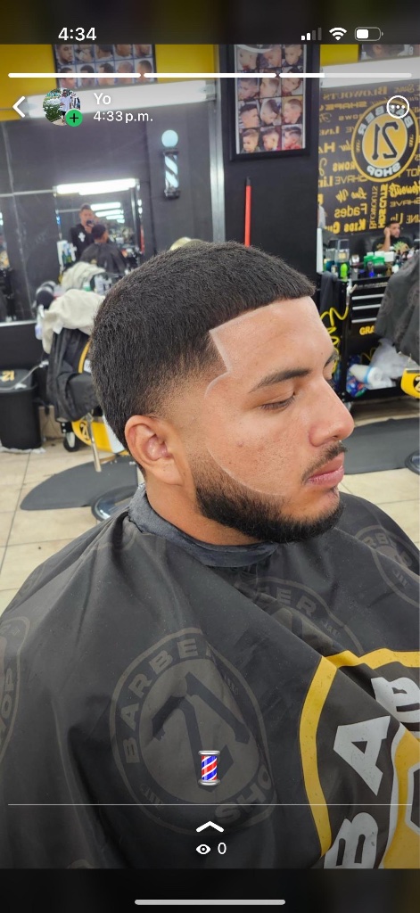 Curly top skin fade