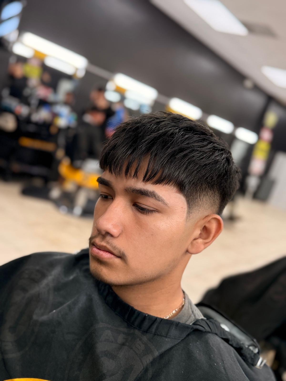 Textured medium haircut portrait