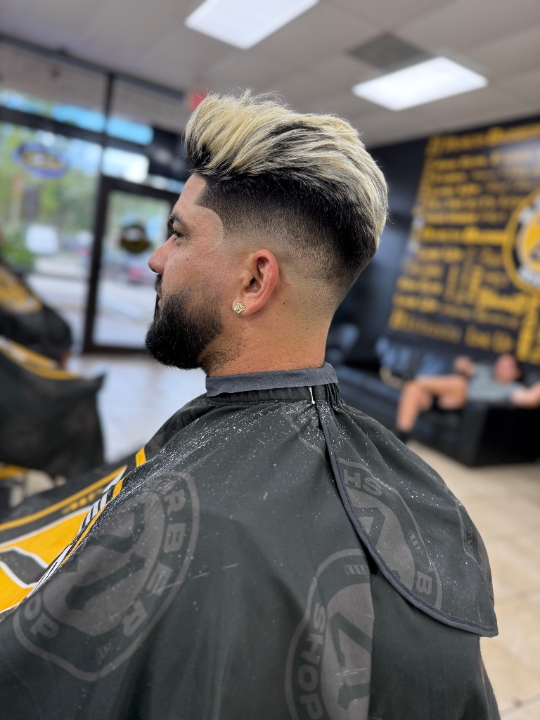 Blonde highlight fade