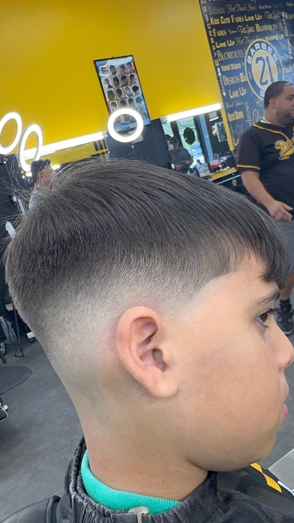Afro fade with lightning design