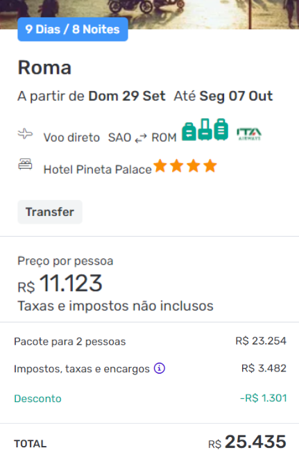 Antes — Economize até 50% fugindo dos pacotes