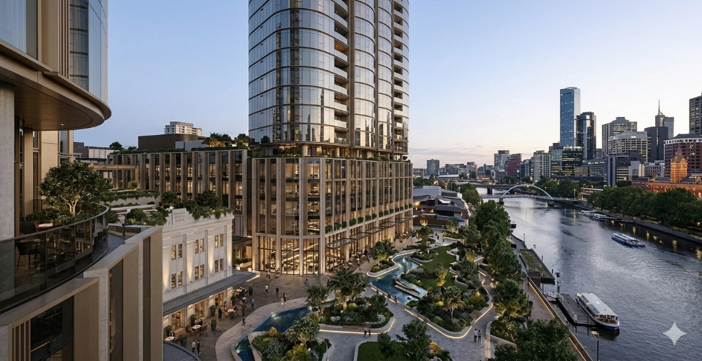 Artist's impression — riverfront tower