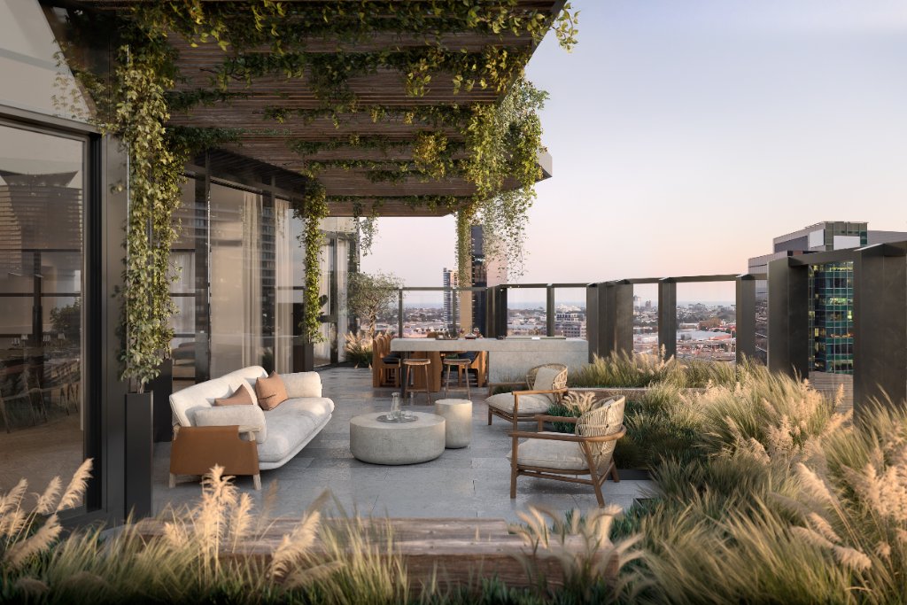 72 m² biophilic open terrace