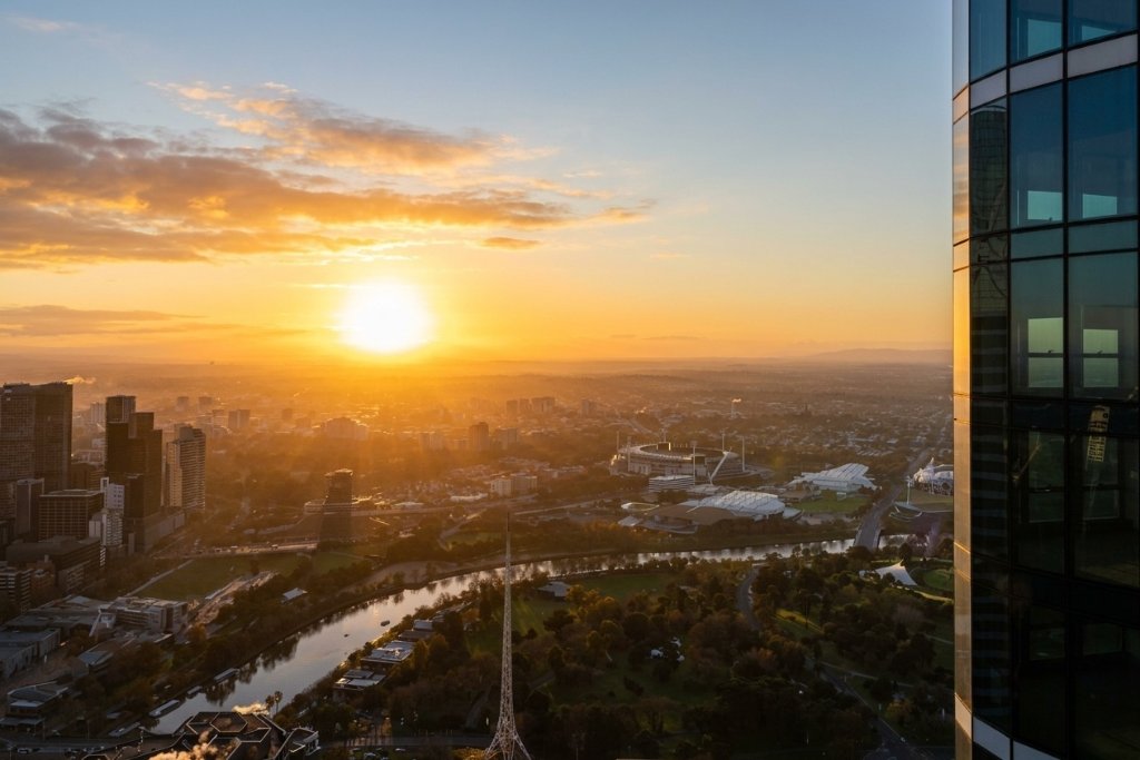 Sunrise over the Yarra & Arts Precinct