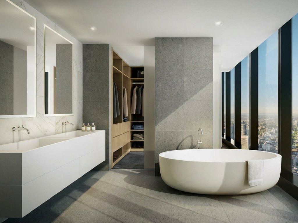 Sculptural Master Bath