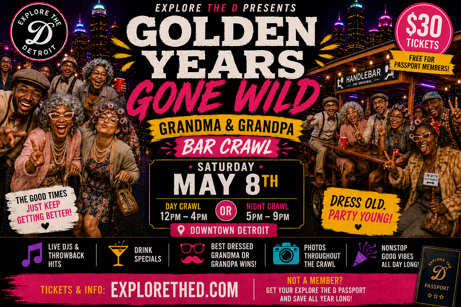 Golden Years Gone Wild: Grandma & Grandpa Bar Crawl