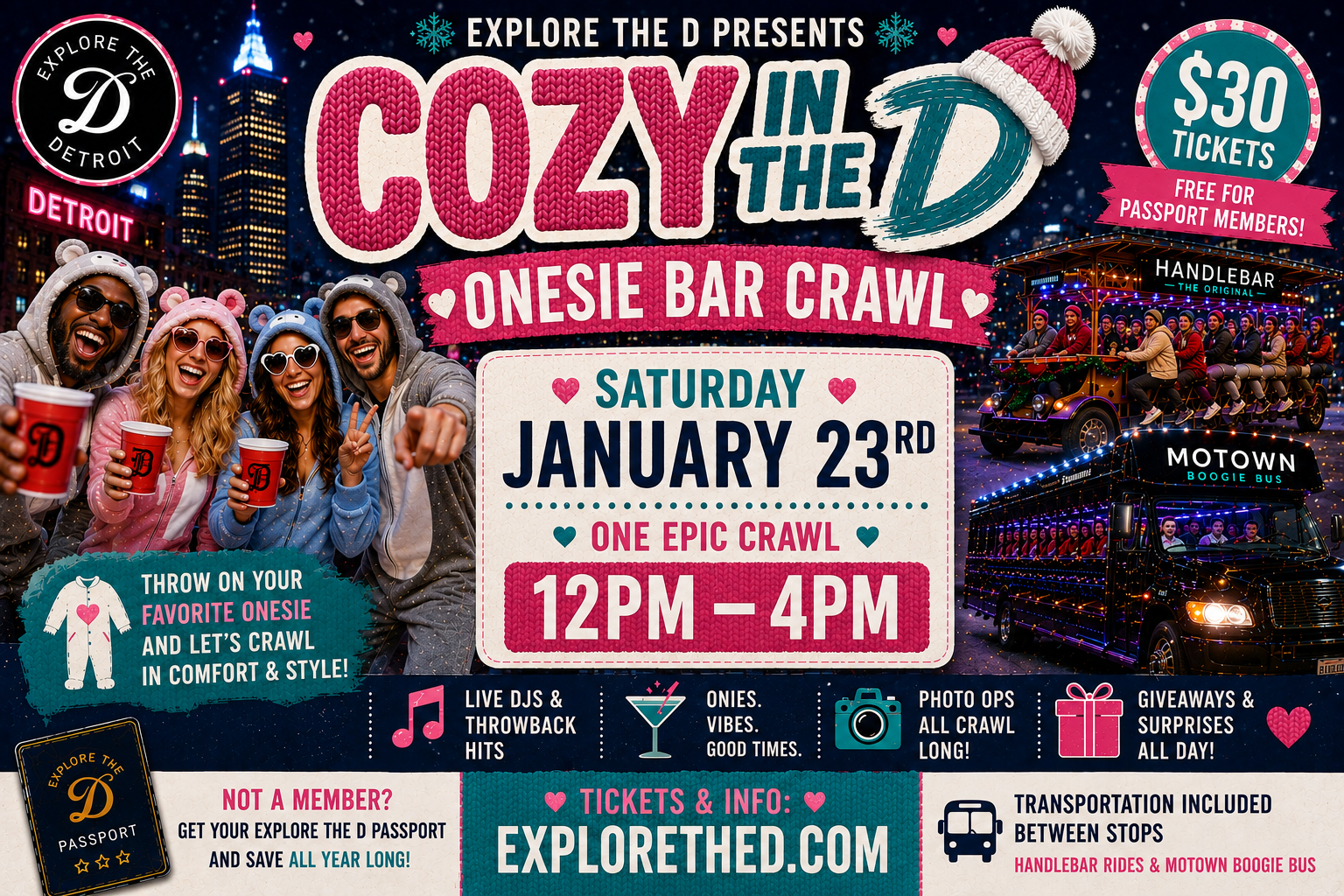 Cozy in the D: Onesie Bar Crawl