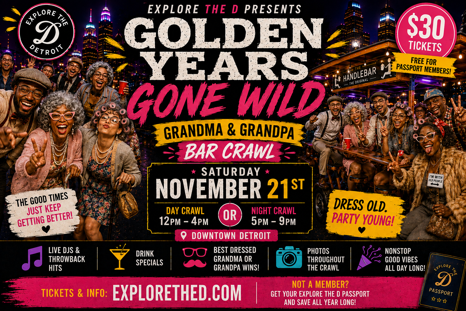 Golden Years Gone Wild: Grandma & Grandpa Bar Crawl
