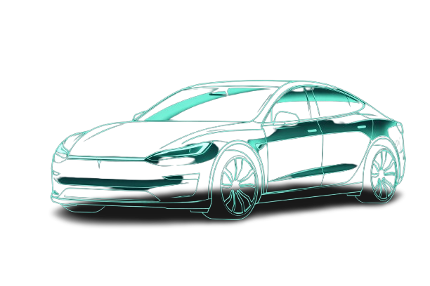 Neon electric vehicle outline