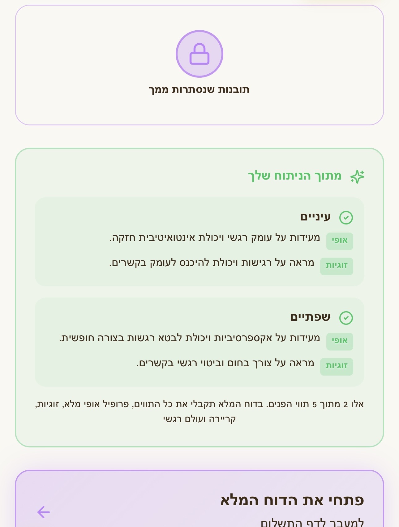 תובנות נסתרות מהפנים - ניתוח עיניים ושפתיים