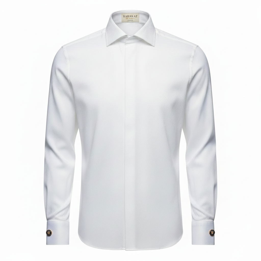 The Paradeplatz Shirt - White Herringbone