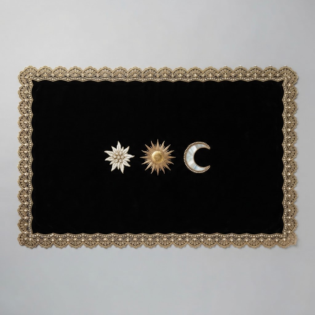 Mondnacht Velvet Embroidered Stole
