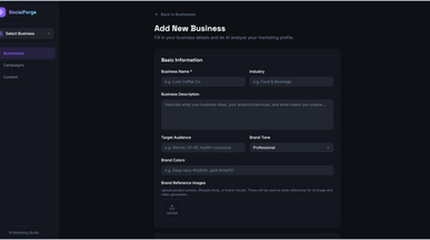 Social Media Content Generator template preview