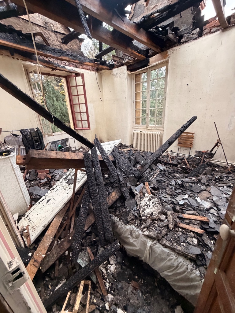 After the fire · Interior, November 2025
