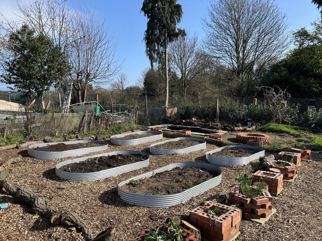 Community garden and raised beds