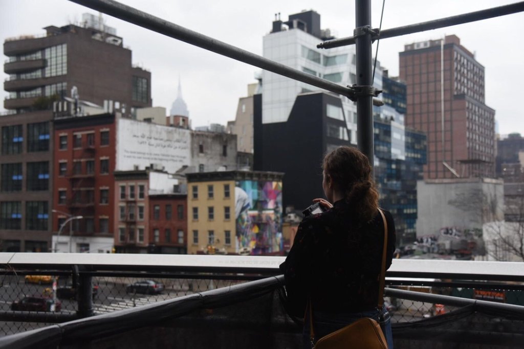 Looking out over New York City from the High Line