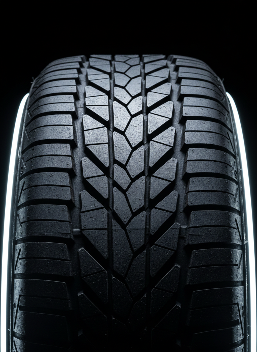 Premium tyre tread close-up