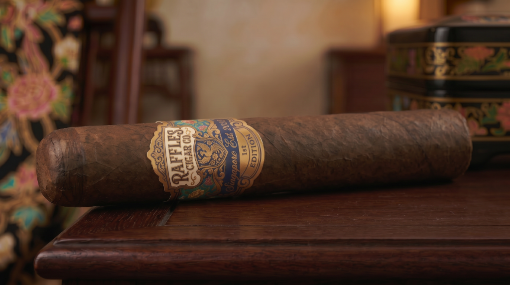 Close-up of the Siglo VI cigar showing the intricate pale-brown wrapper texture