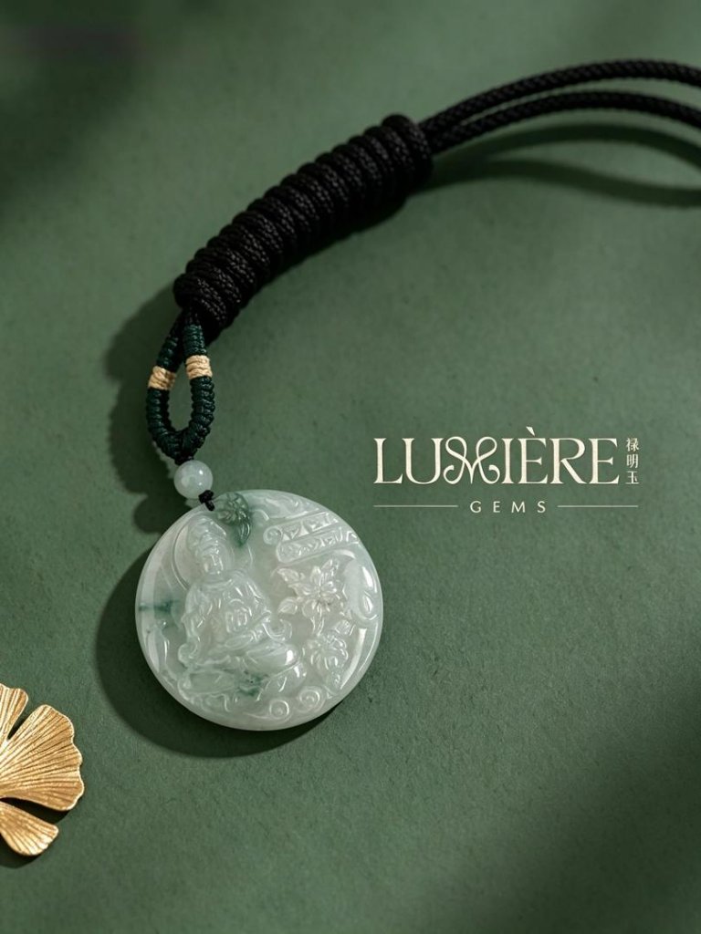 Carved Jade Pendant — Forest