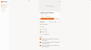 Recipe-App template preview