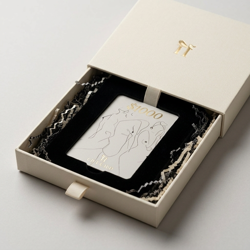 Feminine Forms gift card in a box