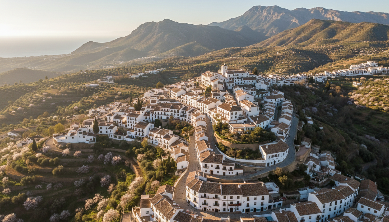 Aerial view of Andalusian white village