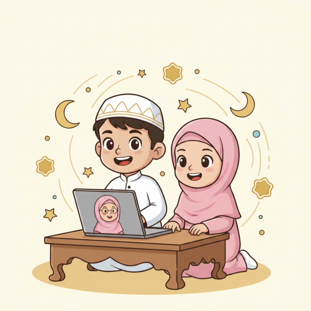 Ithraa Online Islamic School — students learning Quran and academics online