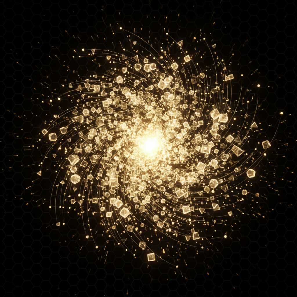 Abstract data visualization representing estimate data flow