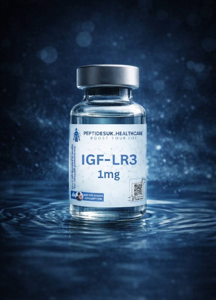 IGF-1 LR3 — 99% purity research peptide, lyophilised vial, UK supplied by PeptidesUK Healthcare