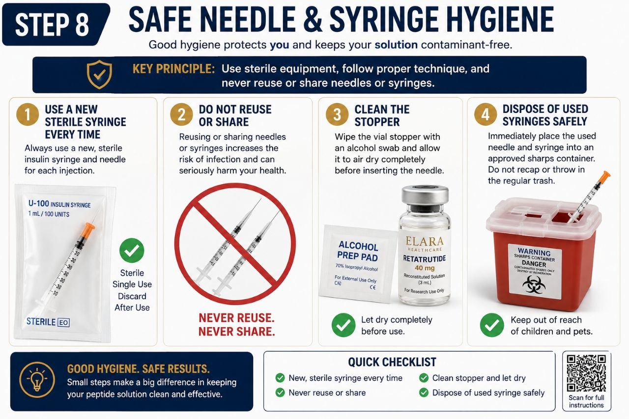 Step 8 — Safe Needle & Syringe Hygiene